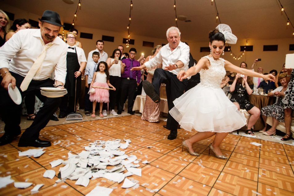 Breaking the plates // Greek Wedding Victoria BC // Photos by FunkyTown Photography Victoria BC