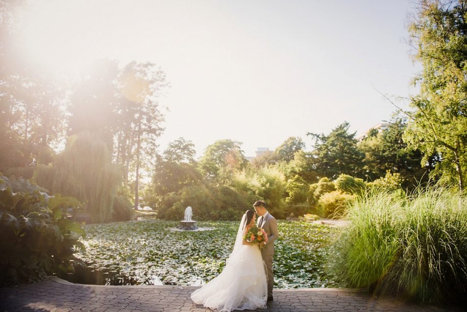 Holly & Chris' Wedding Portrait Session in Beacon Hill Park featuring a gorgeous Chantelle Hayley Paige Gown // Photography by FunkyTown Photography Victoria BC