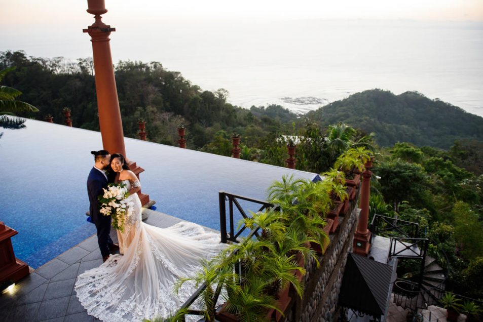 Sunset Portrait at the Pool Zephyr Palace Wedding Photography