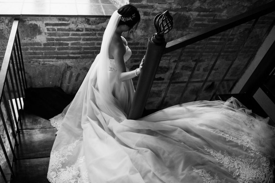 Bridal Portrait Galia Lahav gown Wedding in Antigua Guatemala at Casa Santo Domingo