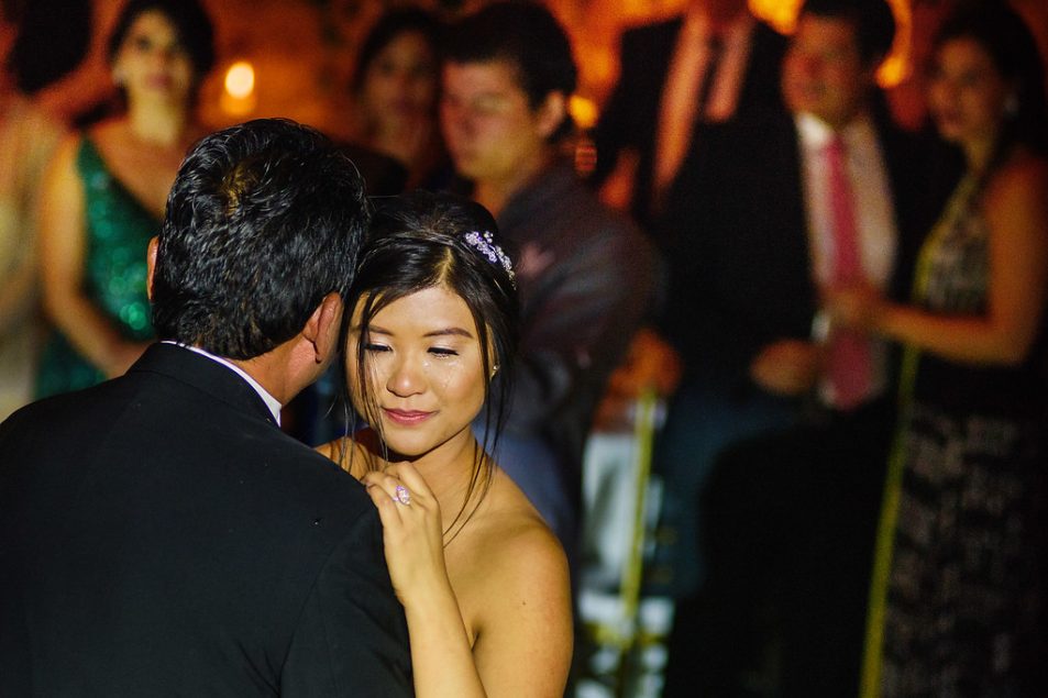 Wedding photojournalism candid reception at Wedding in Antigua Guatemala at Casa Santo Domingo