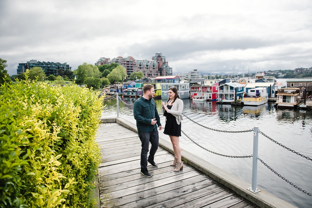 Surprise Engagement Proposal at Fisherman's Wharf in Victoria BC by photographers FunkyTown Photography