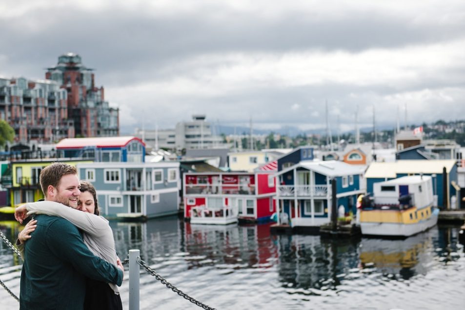 Surprise Engagement Proposal at Fisherman's Wharf in Victoria BC by photographers FunkyTown Photography