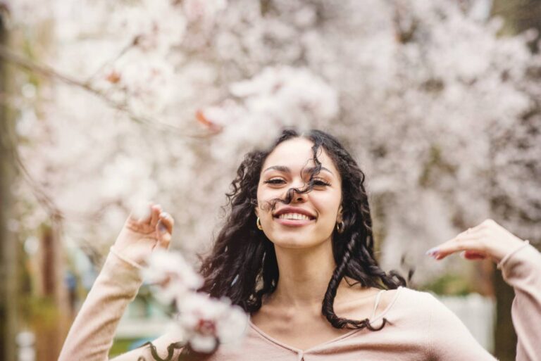 Cherry blossom portrait session in Victoria BC